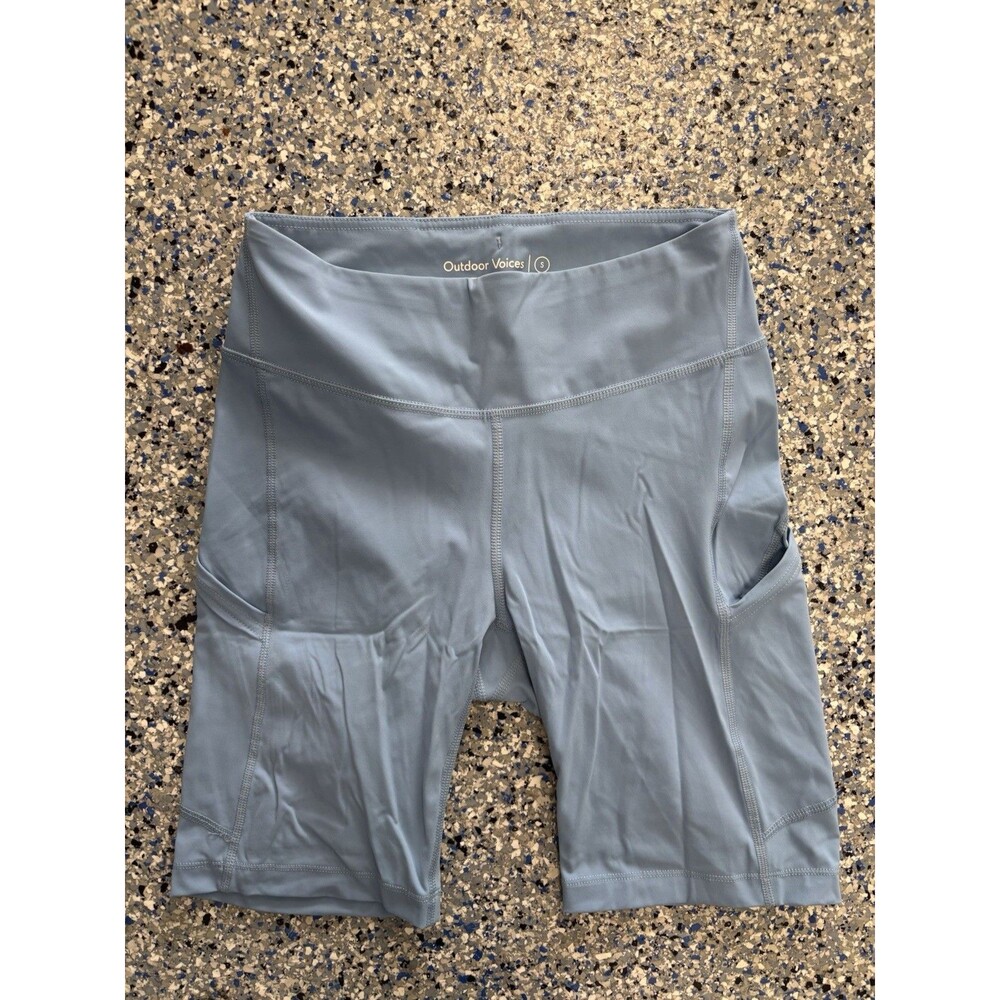 Light Blue High Waisted Outdoor Voices Biker Shorts Women's Size Small